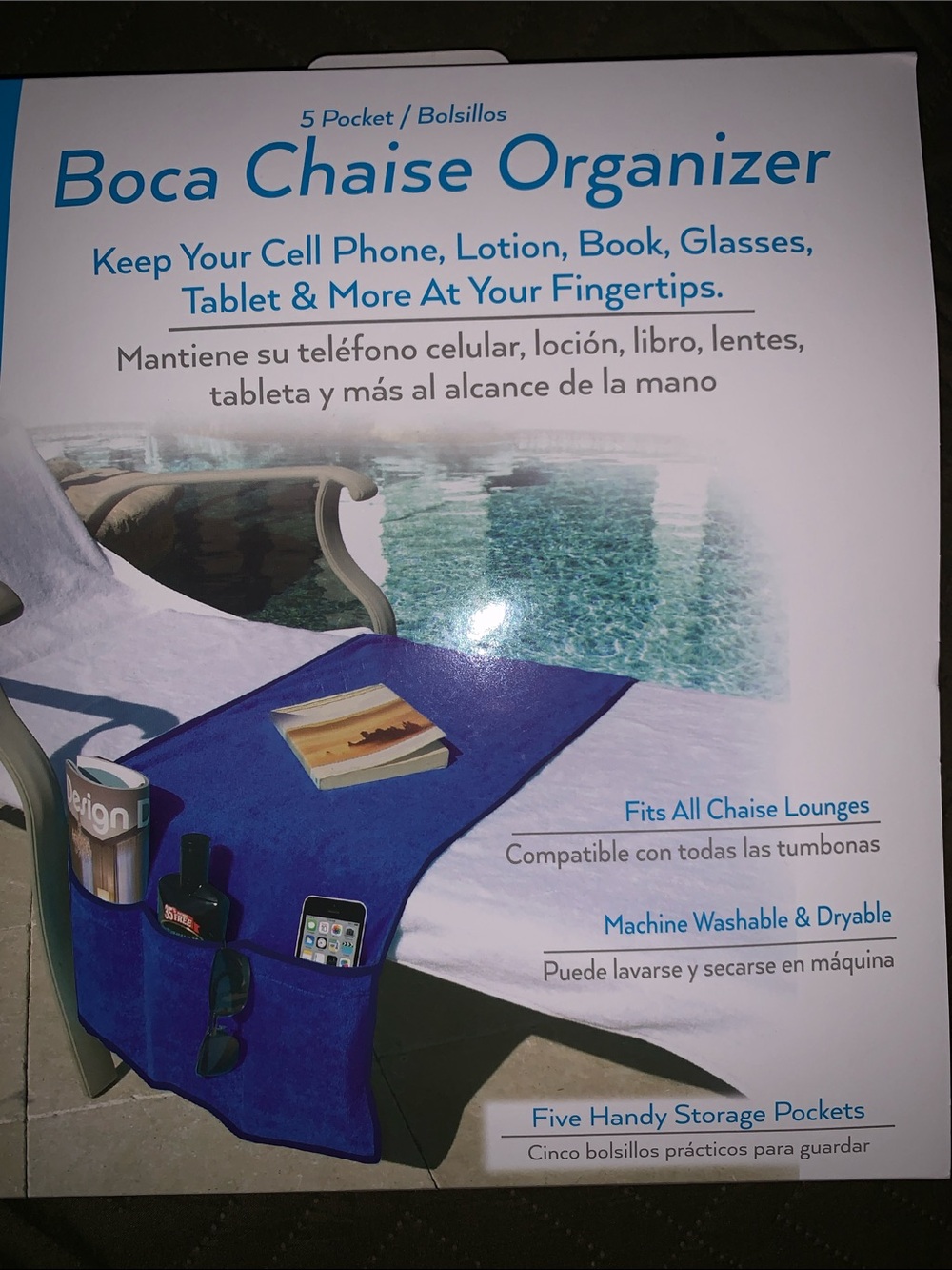 Chaise Organizer - Purple Chaise Pocket Caddy
